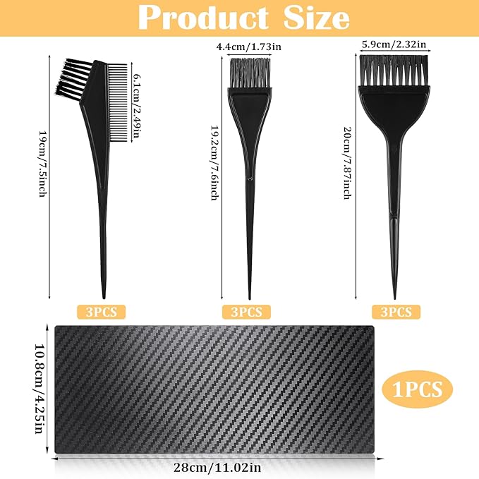 10 Pcs Hair Dye Brush Applicator Kit Hair Color Brushes for Women Men Hairs Coloring Brushes Set Hairs Applicator Brush Combs HairDye Applicators Dyeing HairDying Tools Kits for Salon Use Home DIY