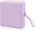 Sanitary Napkin Period bag for Women, Sanitary Napkin Storage Bag, PU Leather Sanitary Pad Bags Pounch, Portable Tampons Zipper Organizer Bag with Handle for Ladies