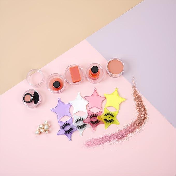 4Pcs 4 Colors Empty Plastic Lash Boxes Star Shape Eyelash Storage Box Travel Case 3D False Eyelashes Packaging Gift Boxes Holder Organizer for Women Girl Eyelash Storage and Packaging False Eyelashes