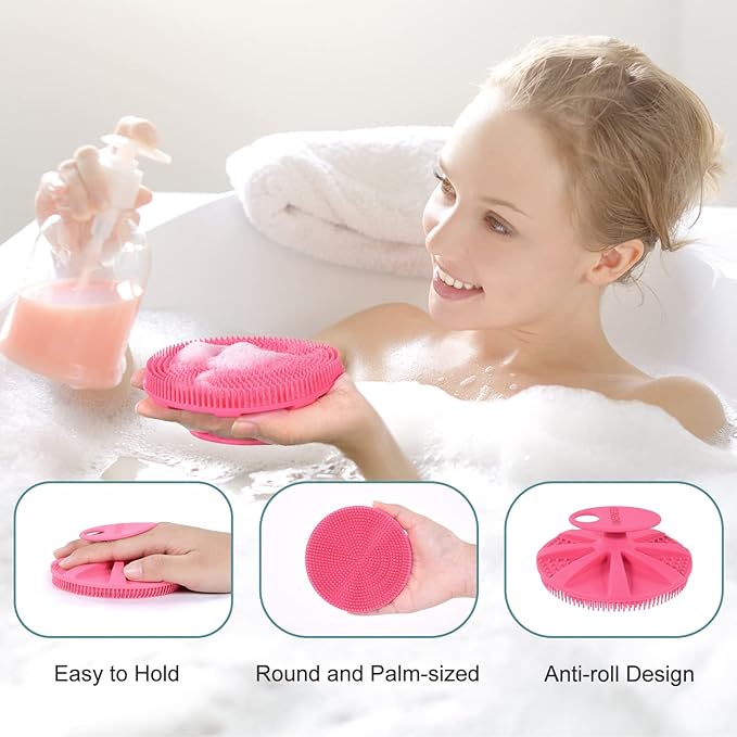 INNERNEED Food-Grade Soft Silicone Body Scrubber Shower Brush, Pack of 3