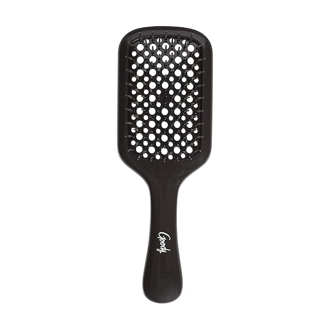 Planet Goody Ocean Rescue Vented Paddle Brush – Black Detangling Brush for All Hair Types, Flexible Bristles, Ouchless Design, Speeds Up Drying, Ideal for Wet or Dry Hair & Styling