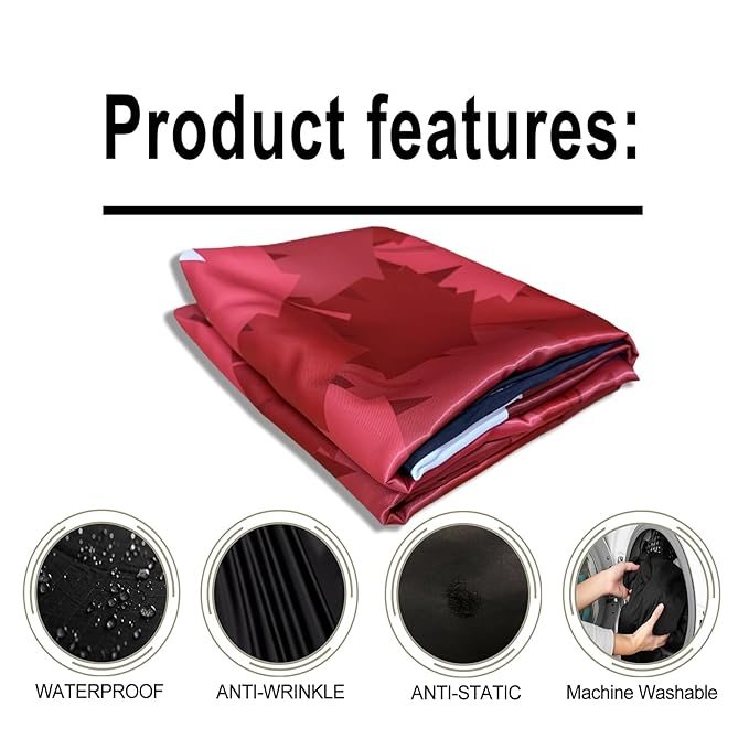 Professional Barber Cape for Men with Copper Snaps Haircut Salon Capes for Hairstylists Water-Resistant Hairdresser Gown, 63"×56" (Canadian Flag)