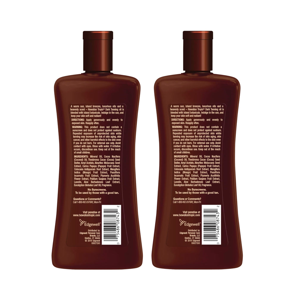 Hawaiian Tropic Dark Tanning Oil, 8 Fl Oz (2 Pack)