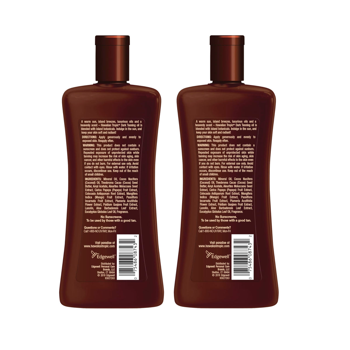 Hawaiian Tropic Dark Tanning Oil, 8 Fl Oz (2 Pack)