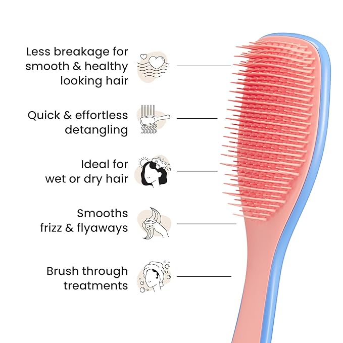 Tangle Teezer Ultimate Detangler Brush, Straight to Wavy, Apricot Blaze