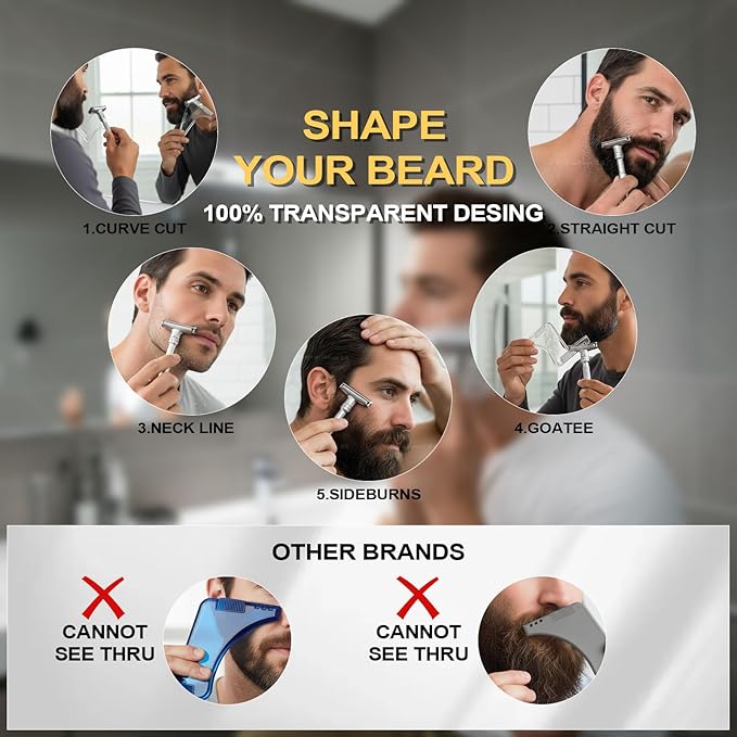 Travel Double Edge Safety Razor, Classic Safety Shaver Razor with Long Handle Adjustable (Razor with Beard Shaping Tool and Hot Compress Shaving Towel)