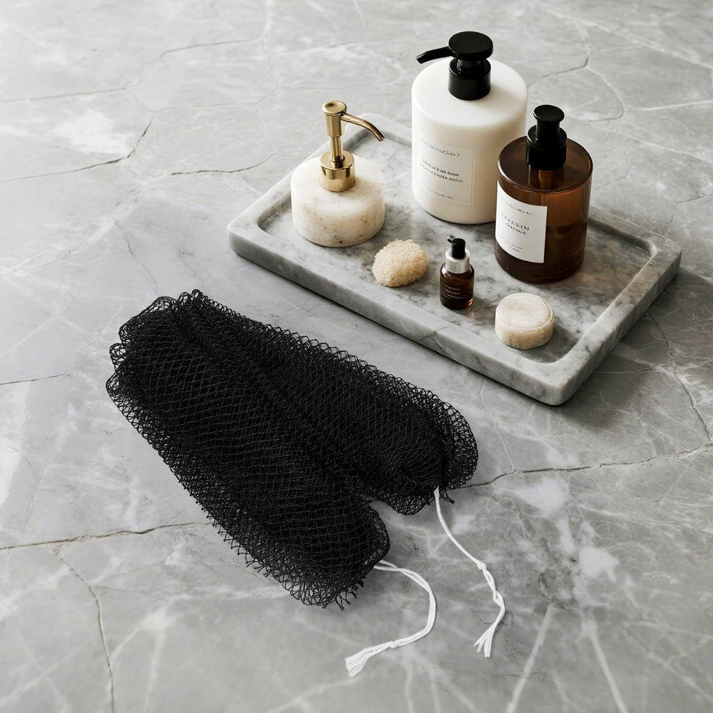 KINGMAS African Net Sponge, 2 Pieces Exfoliating Body Scrubber Bath Sponge