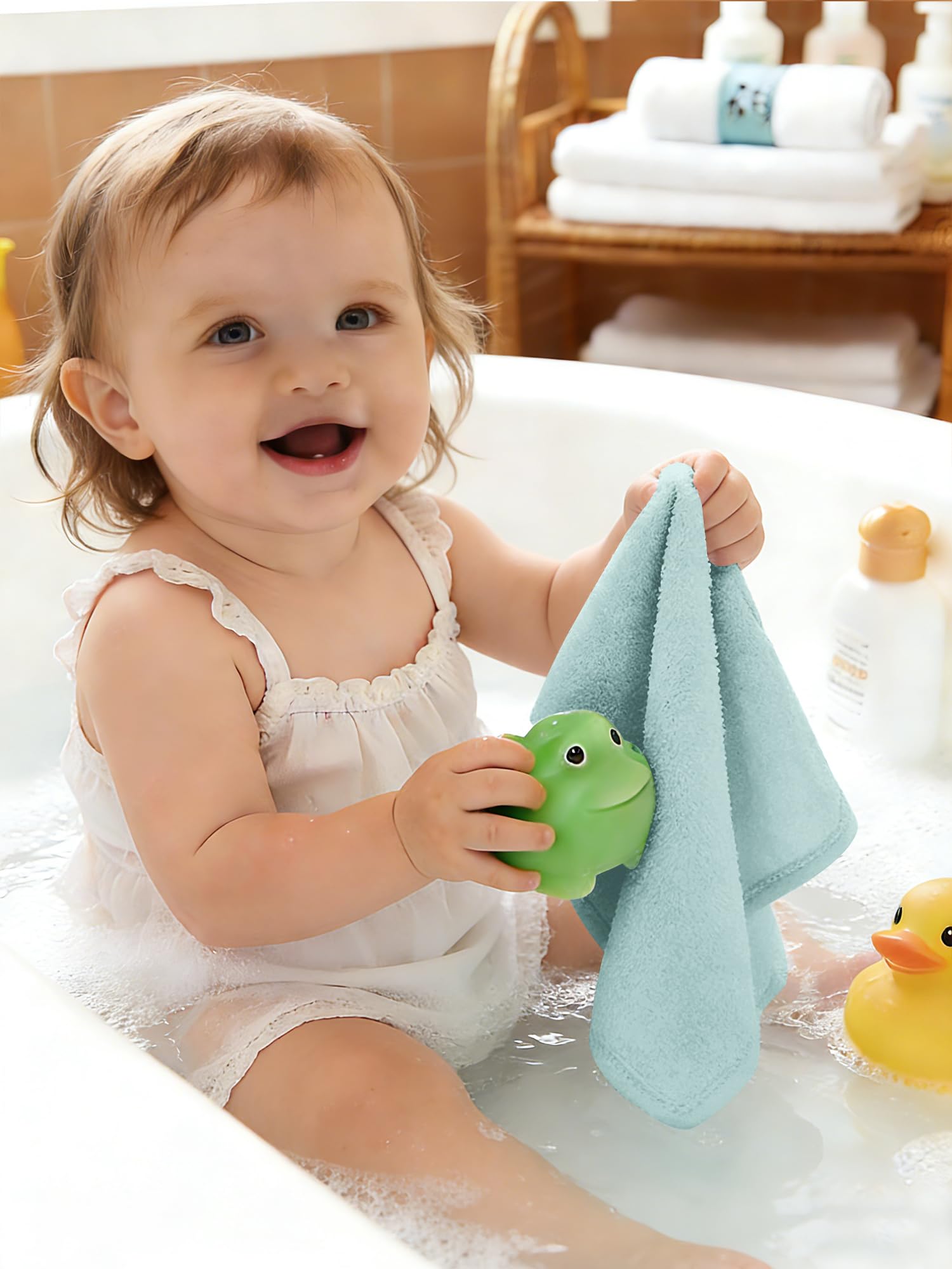 HIPHOP PANDA Ultra Soft Baby Washcloths, 2-Layer Absorbent Wash Cloths