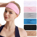 XTREND 6 Pcs Women's Headbands Twisted Cross Elastic Head Bands Yoga Workout Hairbands Non-Slip Sweat Soft Headband Solid Color Simple Versatile Hair Accessory Head Band