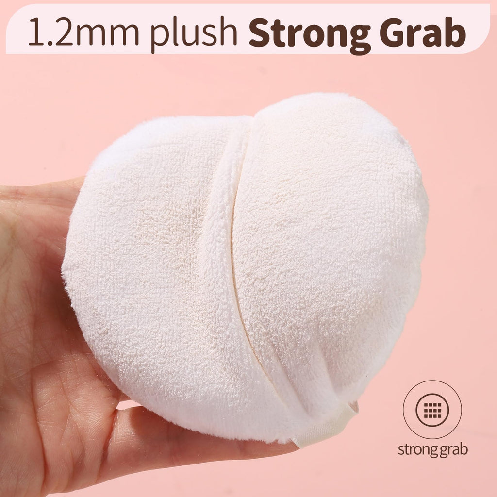 Teenitor 2pcs Powder Puff 3.54inch Medium Body Powder Puff for Body Powder and Container White