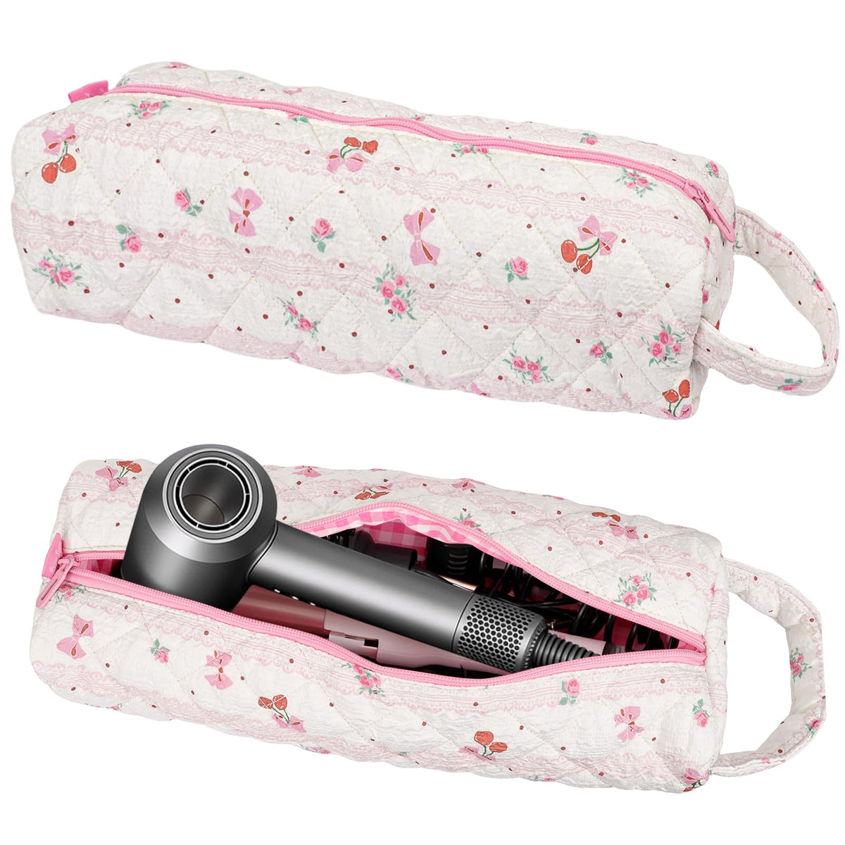 Quilted Hair Tools Travel Bag Compatible with Dyson Airwrap Shark FlexStyle