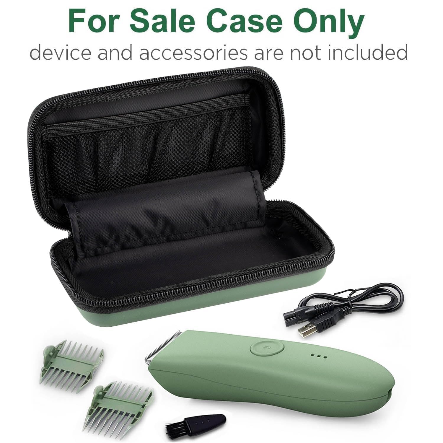 WIZONER Trimmer Case, Razor Storage Bag Shaver Travel Hard EVA Storage box for Electric Trimmer and Accessories - Case Only (Green)