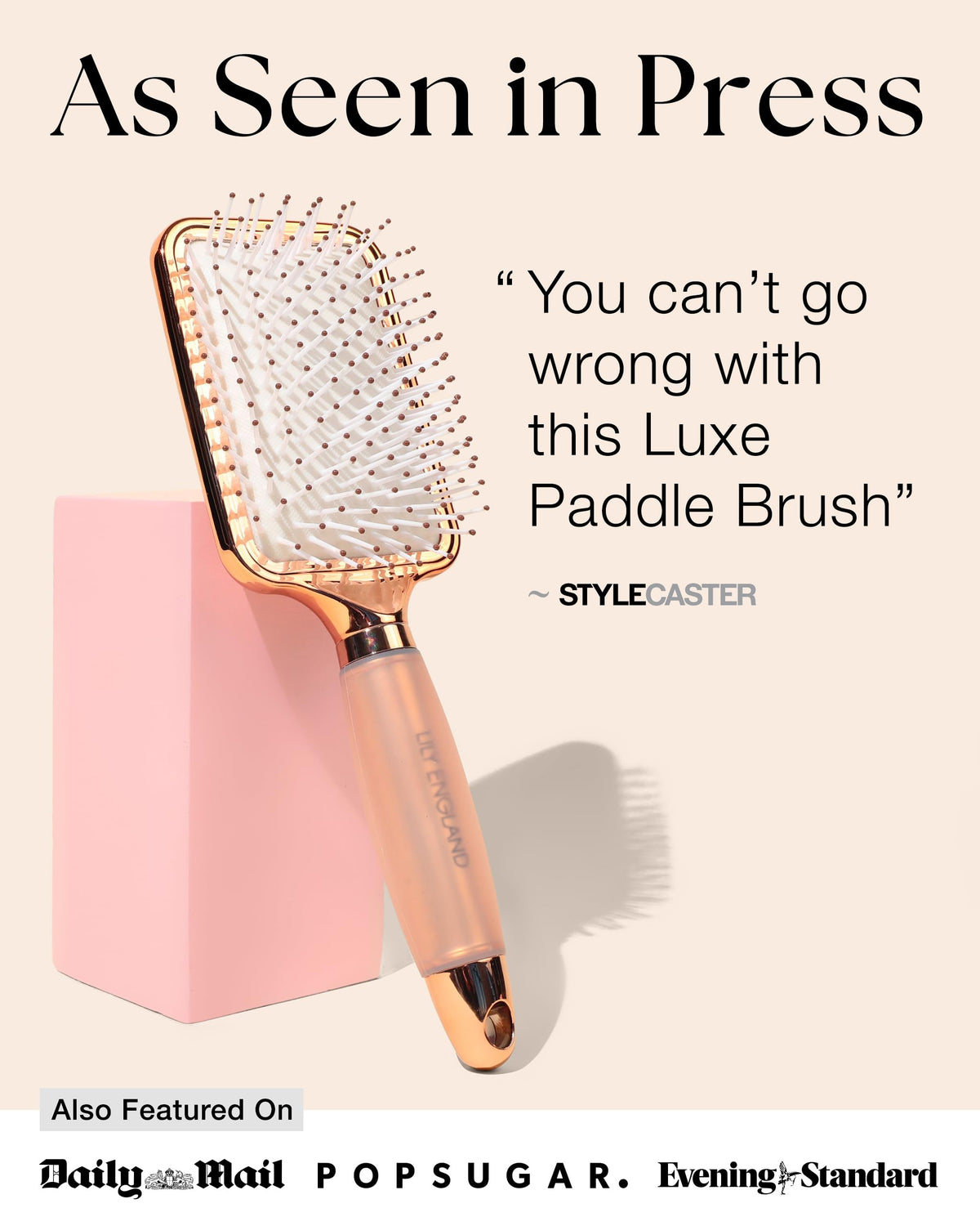 Lily England Paddle Hairbrush for Women - Blow-Drying Hair Brush, Rose