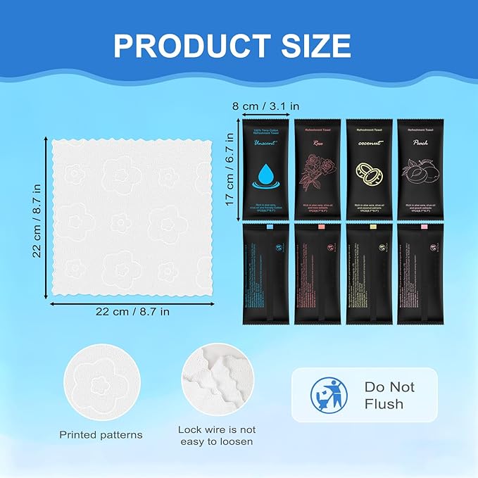 100 Moist Cotton Towel Bulk Moist Towelettes Individually Wrapped