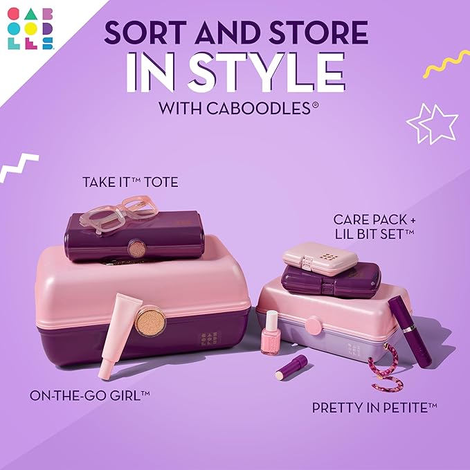 Caboodles Twilight Disco - On-The-go Girl Costmetic Organizer Make-up & Accessory Carry Case, Silver Shimmer