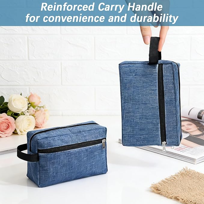 Orepzinc 8 PCS Travel Toiletry Bag for Women and Men, Travel Pouch, Large Shaving Bag, Portable Grooming Bags, Foldable Storage Bags with Handle for Cosmetics Toiletries Tools, 4 Colors