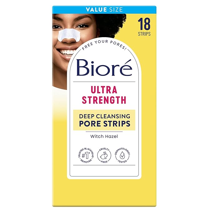 Biore Witch Hazel Ultra Strength Blackhead Remover Pore Strips, 18 ct