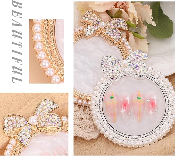 Smalibal Cosmetic Makeup Palette, Nail Art Palette, DIY Makeup Mixing Palette, Beauty Salon Color Cream Mixing Palette, Nail Art Painting Mixed Color Palette, Nail Polish Makeup Display Board Golden
