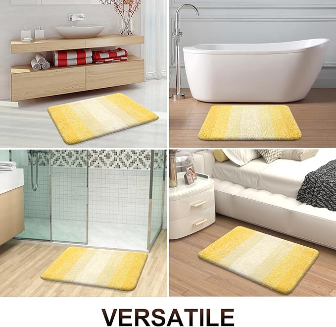 OLANLY Microfiber Bathroom Rugs Sets 3 Piece, 47"x20"+24"x16"+24"x20"