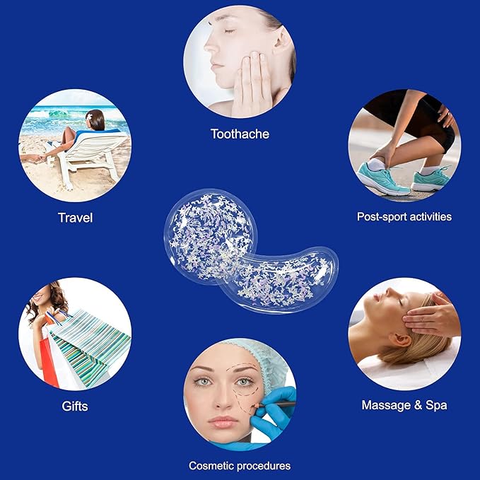 ZNÖCUETÖD Gel Ice Pack Reusable Cooling Eye Pads and Under Eye Patches,Eye Hot Cold Treatment Pack for Redness,Pain Relief and Eye Relax