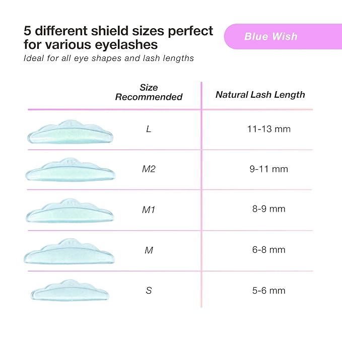 Curacoro Lash Lift Shields, 10 Pcs/5 Sizes Reusable Silicone Rods