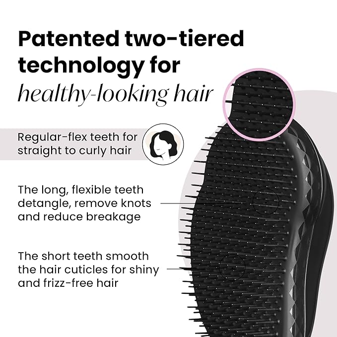 Tangle Teezer Original Detangler Brush for All Hair Types, Panther Black