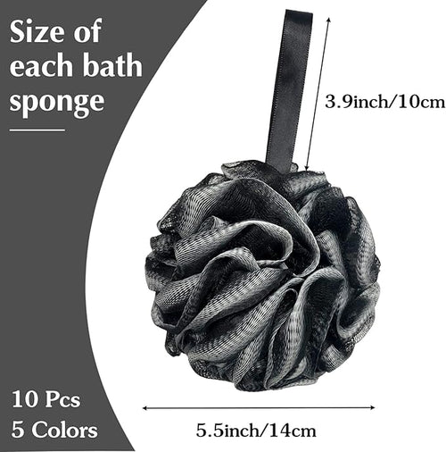 10 Pack Bath Sponge Shower Loofahs 40g,Mesh Pouf Bath Scrunchies Body Wash Puff,Body Scrubber Exfoliating Bath Sponge for Women and Men