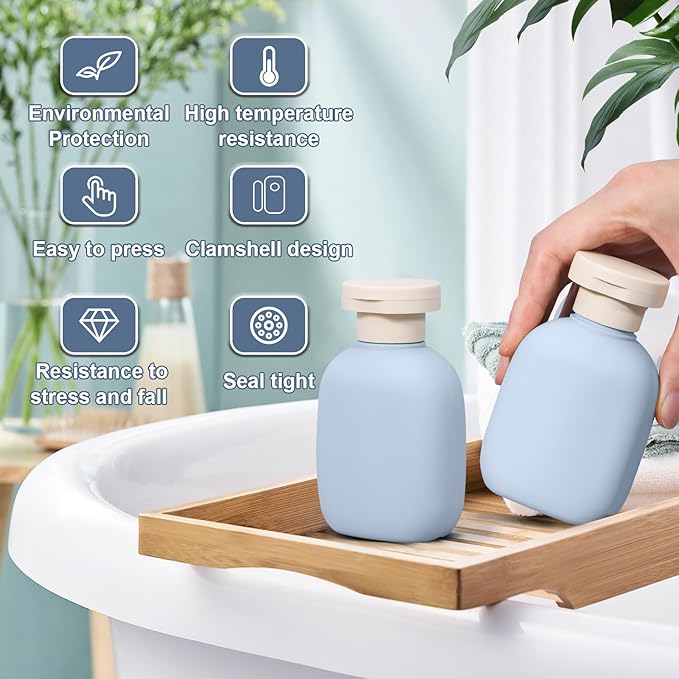 UMETASS 3.4 oz Small Plastic Travel Shampoo Bottles, Empty Plastic Squeeze Bottles with Flip Cap for Toiletries, Leakage-proof Travel Shampoo and Conditioner Bottles