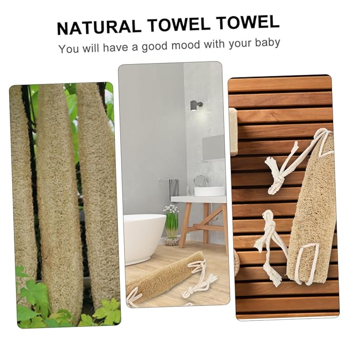 FRCOLOR Exfoliating Loofah Back Scrubber Strap for Shower Double-Sided Body Wash Tool for Deep Cleansing Natural Cotton Rope Back Washer for Easy Bathing for Men Women