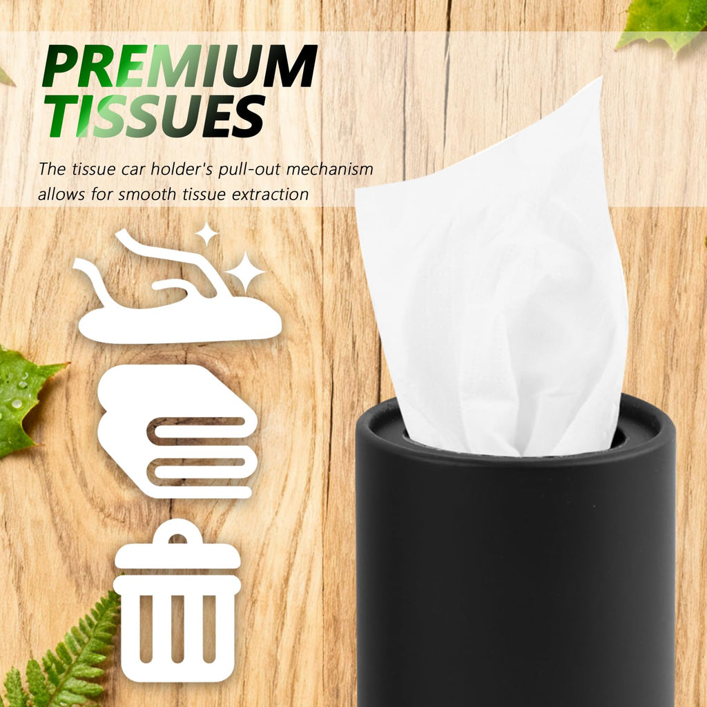 VKQTS 4PCS Car Tissue Holder,Pull-Out Cylinder with 30-Count Tissue