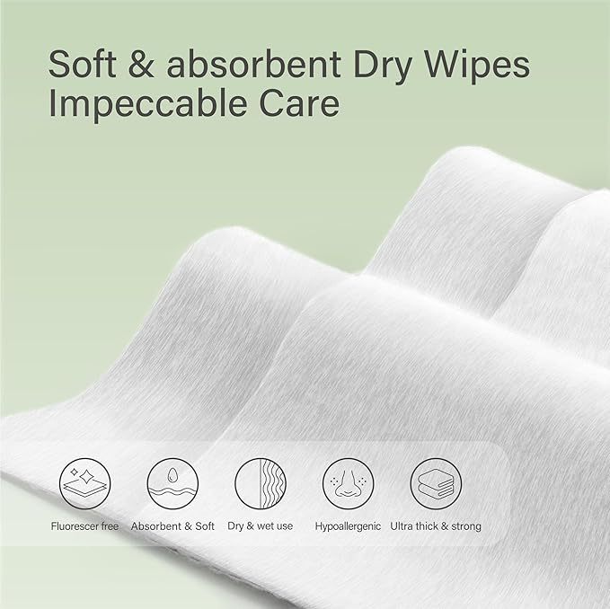 Unifree Facial Tissues I Dry Wipes I Makeup Remover, 8-pack Value Pack, 800 Count