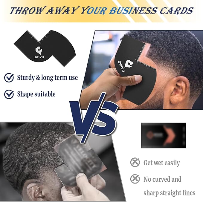 C Cup Barber Tool Sideburn Lineup Card Hairline Detail Stencil Shield