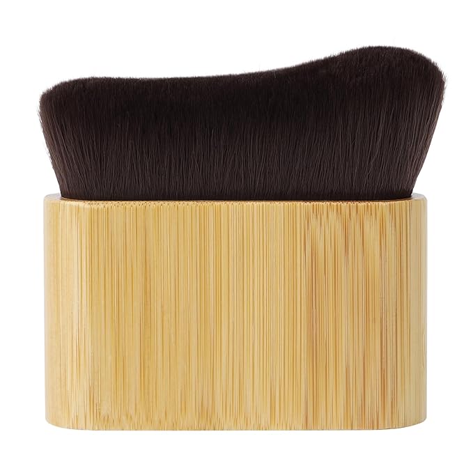 Self Tanner Brush - Kabuki Brush for Body Foundation Makeup, Blending Applicator for Tanner for Leg Makeup, Self Tanning Mitt for Body Makeup, Achieves Sunless Streak-Free Fake Tan Durable (Bamboo)