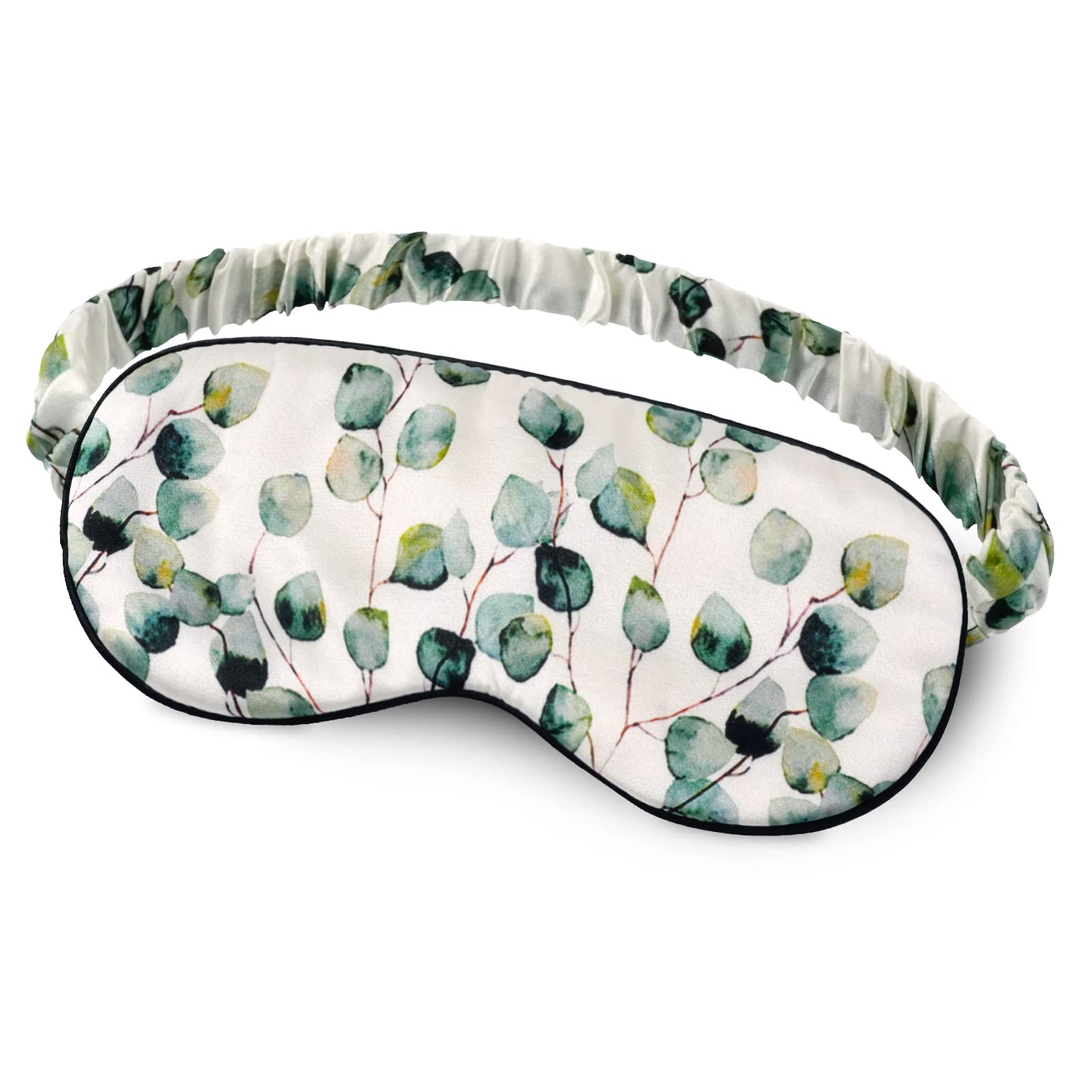OLESILK 100% Natural Mulberry Silk Sleep Eye Mask Block Out Light, Fashion Printed Eye Mask Blindfold for Women Men Full Night Sleeping, Chic Eye Cover Eyeshade, Pattern 2