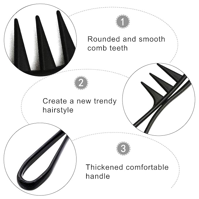 joaoxoko 2 Pcs Wide Tooth Comb, Large Tooth Curl Comb Shark Teeth Hair Hairstyle Tool for Curly Wet Wavy Thick Hair Wigs Barber Salon, Women Men