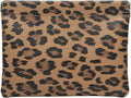 Ksriylm Leopard Leather Small Makeup Pouch for Women,Cosmetic Accessories Organizer,Waterproof and Portable Cosmetic Bag,Self-closing, No Zipper, Aesthetic Storage Pouch,Lipstick for Purse,Brown