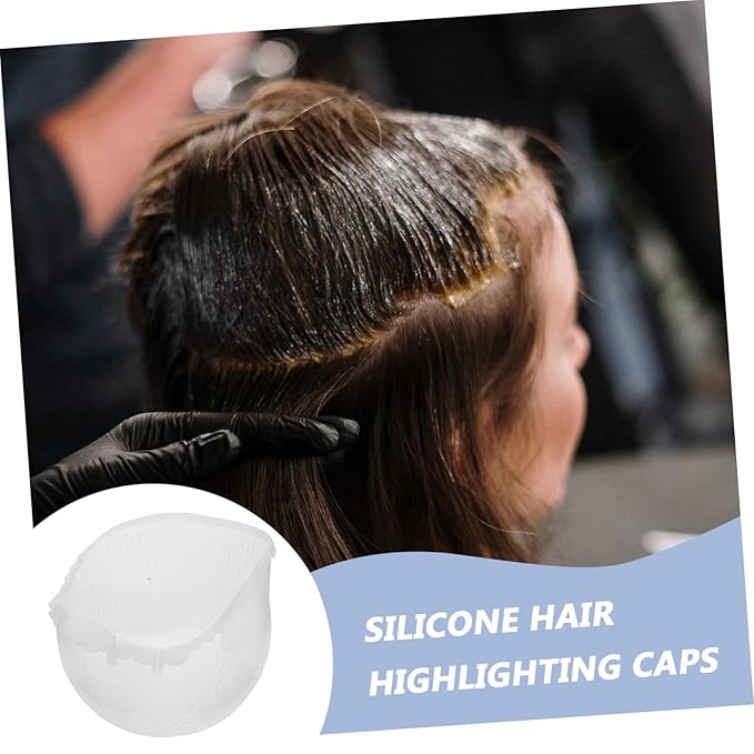 VALICLUD Silicone Highlighting Cap for Long Hair Hair Coloring Tool Cross Holes for Salon Use