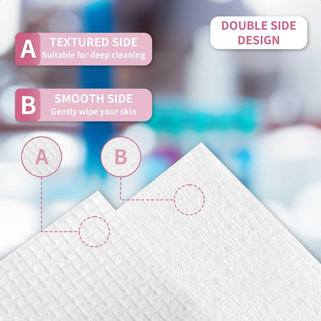 LAVDIK Disposable Face Towels, Extra Thick, 40 Count, Natural, Skin Cleansing Wipes