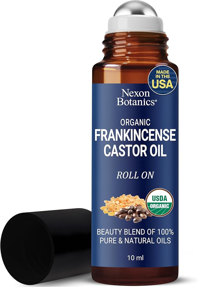 Organic Castor Oil and Frankincense Eye Roller for Under Eye Bags - 10 ml