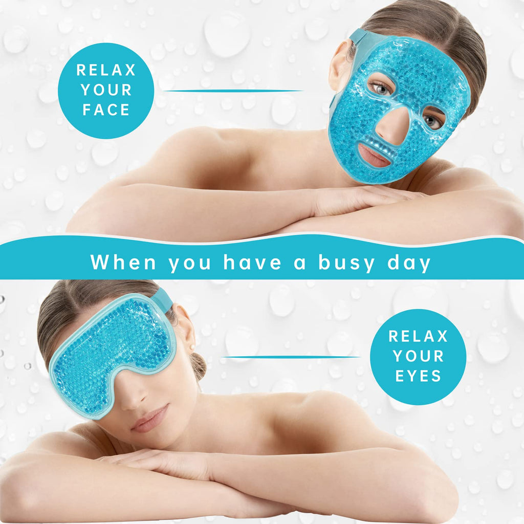 ZNÖCUETÖD Cooling Mask Ice Pack for Face Eye, Hot Cold Compress for Face