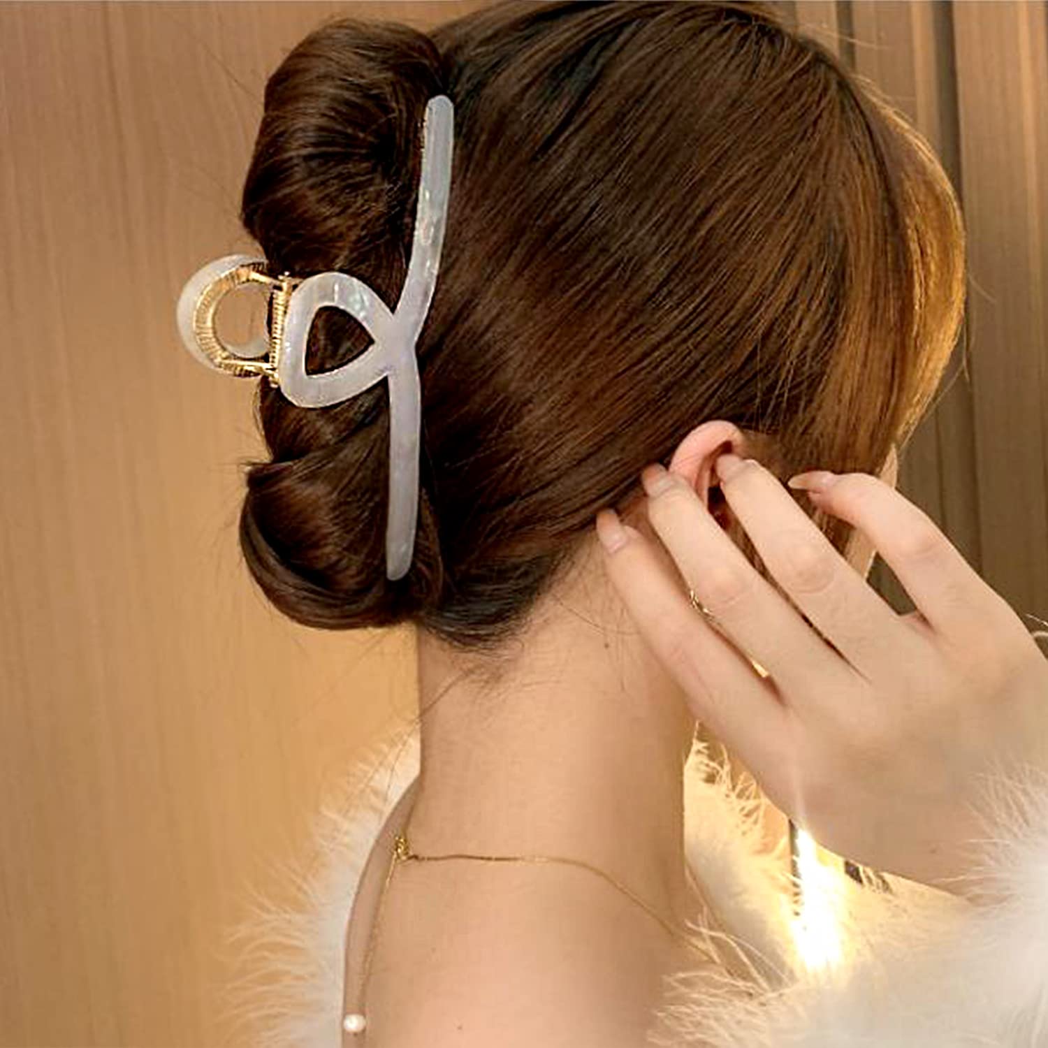 Big Butterfly Claw Hair Clips for Women - 4.5" Acetate & Metal Hair Accessories for Long, Thick Hair (3 Pcs)