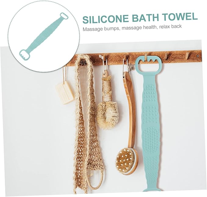 SHERCHPRY Body Scrubber Bath Back Strap Shower Brush with Hooks Easy Clean Bath Massage Scrubber for All Skin Types for Men Women Daily Deep Cleaning Tool