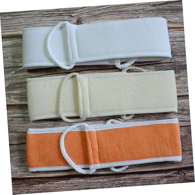 2pcs Exfoliating Bath Bands Natural Cotton Linen Back Scrubber Strap for Deep Cleansing for Shower Spa Removes Dead Skin for Smooth Skin Orange