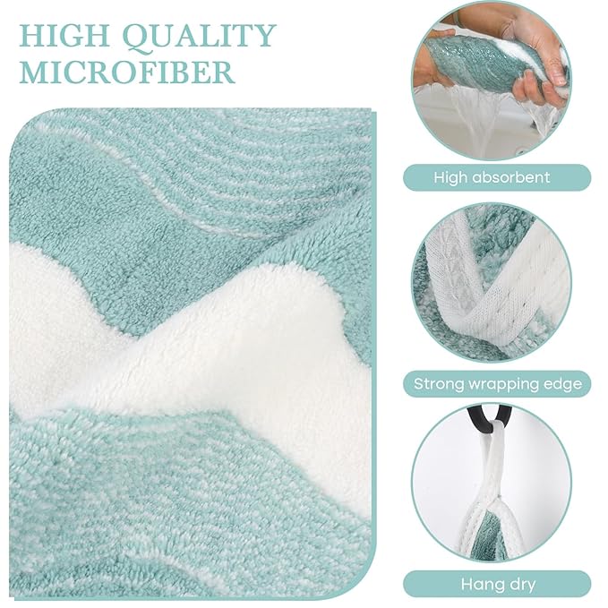 SINLAND Absorbent Coral Velvet Washcloth Ultra Soft Microfiber Face Towels 12 x 12 inch Multi-Purpose Face Cloths for Household and Sport