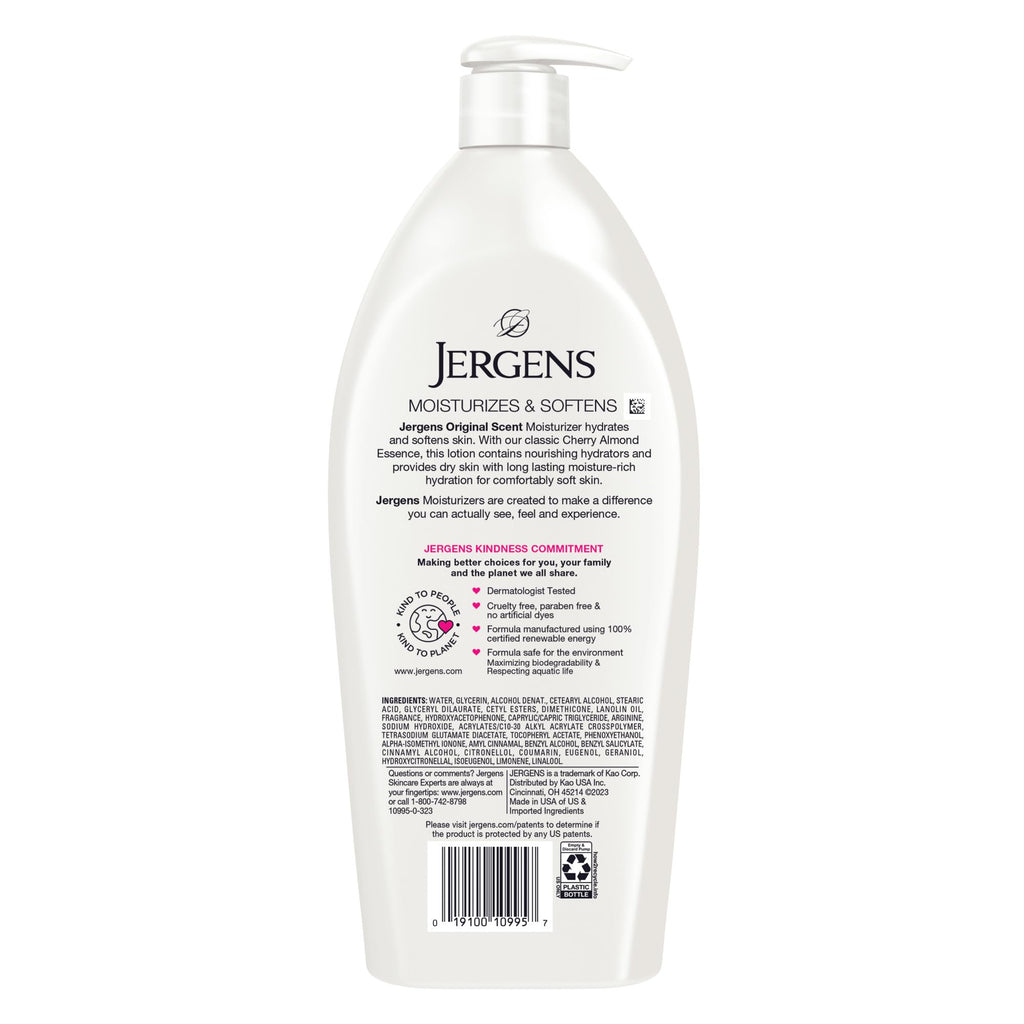 Jergens Cherry Almond Hand & Body Lotion, Dry Skin, 32 fl oz