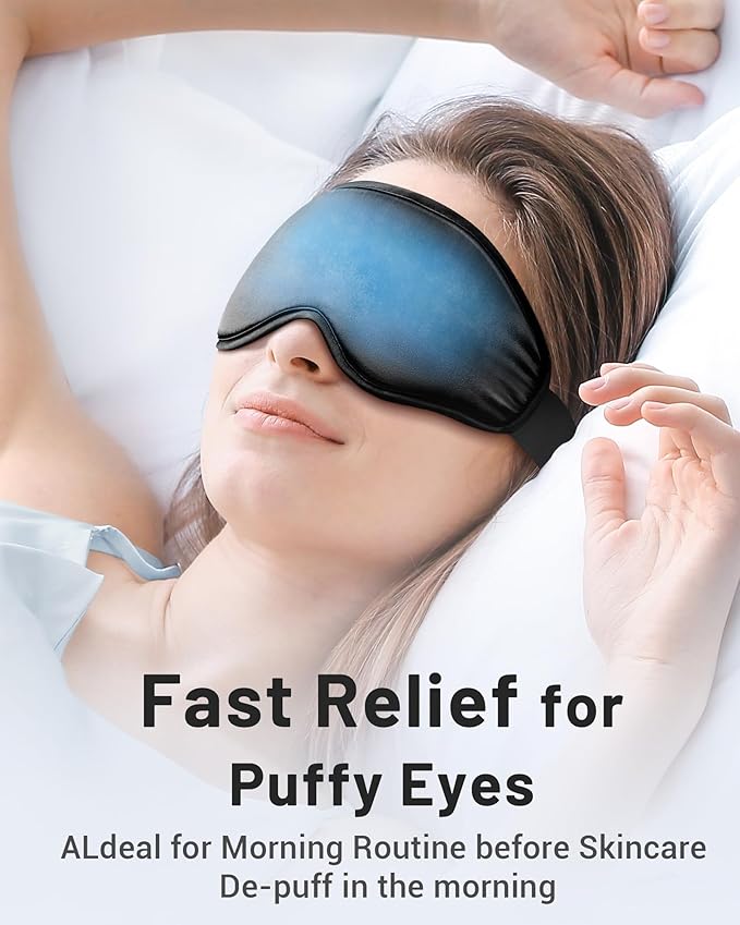 NEWLA Cooling Eye Mask for Puffy Eyes: Fsa Eligible Items Hsa, Ice Eye Pack for Migraine After Surgery Relief - Reuable Cold Compress for Headache Puffiness - Comfortable Perfect Fit Gel Sleep Mask