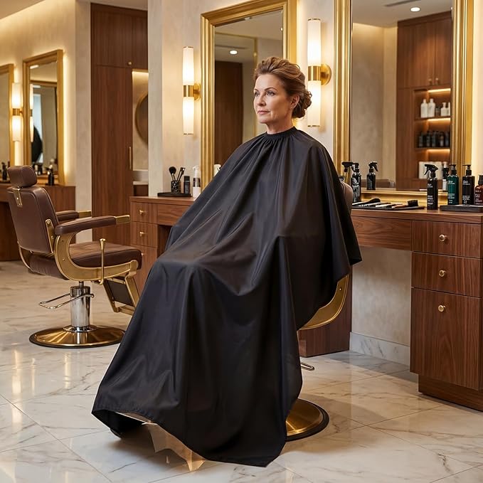 Nicoc Salon Barber Cape, Extra Large haircut cape, Waterproof Polyester Hair Cutting Cape for Men, Women and Kids