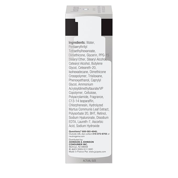 Neutrogena Retinol Face Moisturizer Cream, Rapid Wrinkle Repair, Anti-Wrinkle Night Moisturizer, Anti-Wrinkle Face & Neck Cream Moisturizer with Hyaluronic Acid & Retinol, Paraben-Free, 1 fl. oz