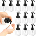 Domensi Foaming Soap Dispenser 8.5 oz Foam Pump Bottle Bulk Empty Travel Foaming Dispenser Refillable Hand Soap Plastic Pump Bottle Travel Clear Container for Bathroom Vanities(12 Pcs,Black)