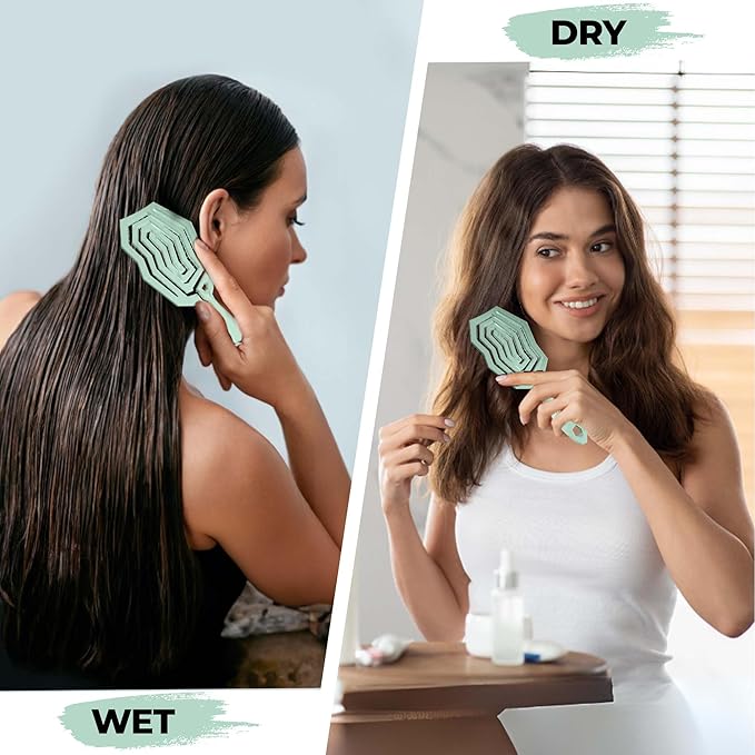 Detangler Brush For Women, Men & Kids - Anti-Static Detangle Hair Brush - Vented brush with 360° Flex Gently Removes Knots, Dry and Wet Brush Detangling Brush For Thick, Fine, Natural & Curly Hair